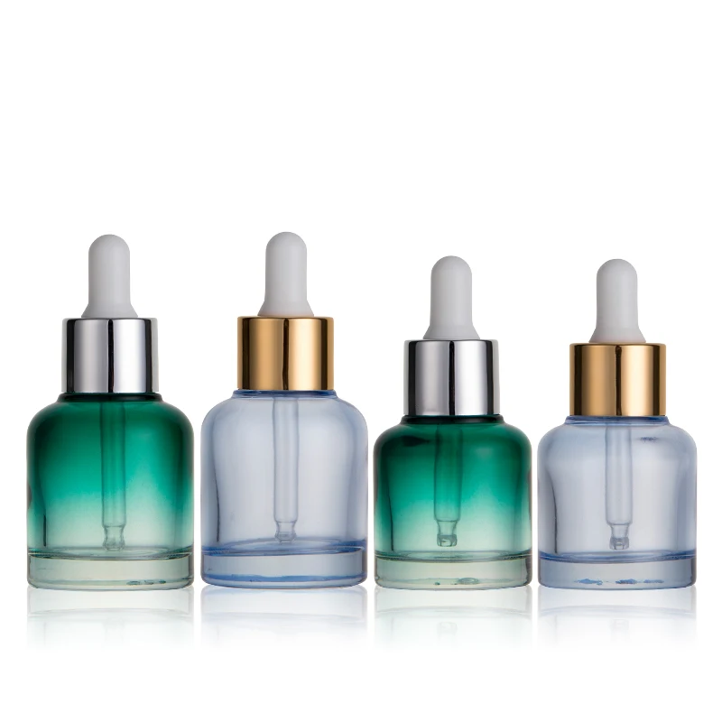 Wholesale 10ml 15ml 30ml 50ml 100ml skin care frosted amber glass dropper purple glass oil bottles plastic pump