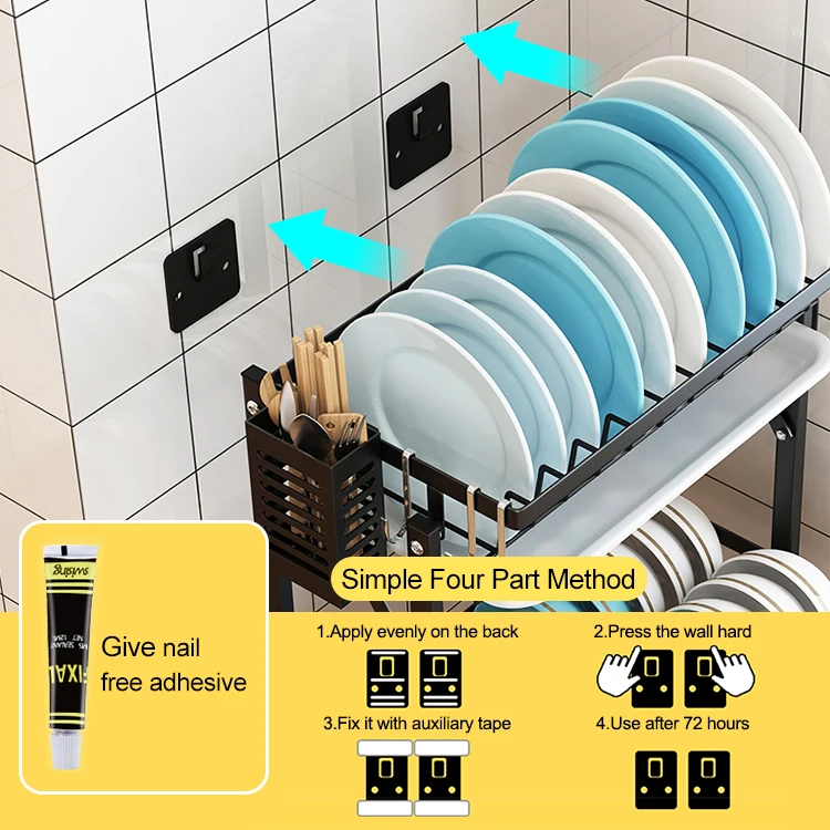 Stainless Steel Over the Sink Dish Drainer Rack  Dish Rack Wall Mounted Kitchen