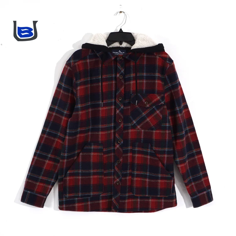 
Popular customized plus size shirts sport thick checkered trench coat 