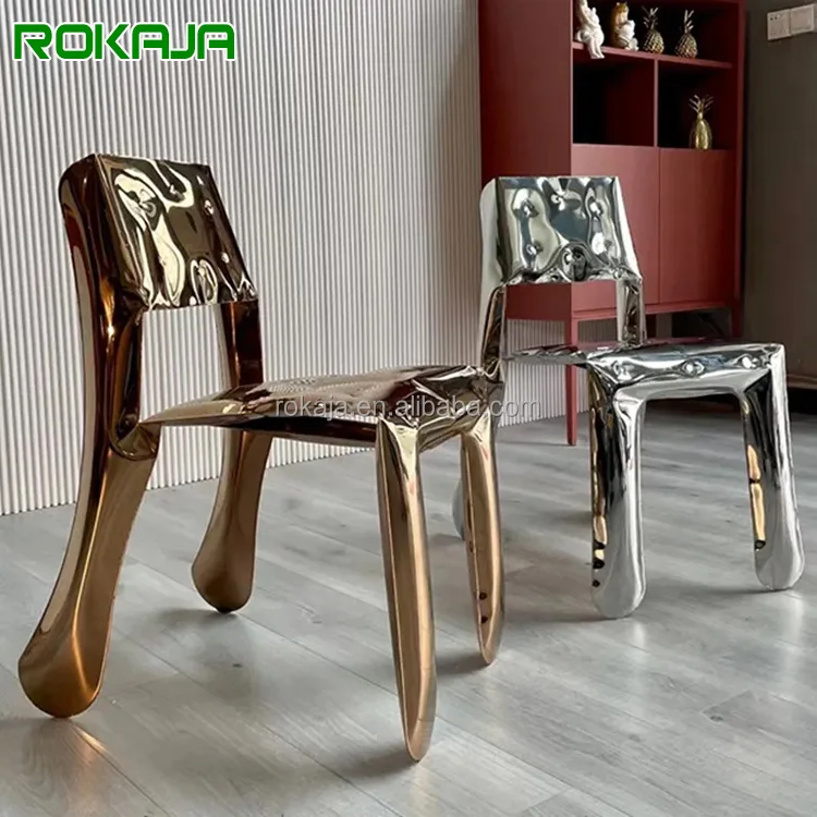 Unique Design Stainless Steel Single Chair Metal Balloon Backrest Lounge Chair Home Furniture Living Room Decorative Chairs