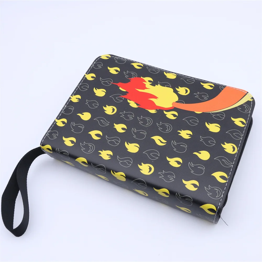 4 Pocket PU Leather Cover Photo MTG Yugioh Game Album Zipper Trading Cards ring Binder