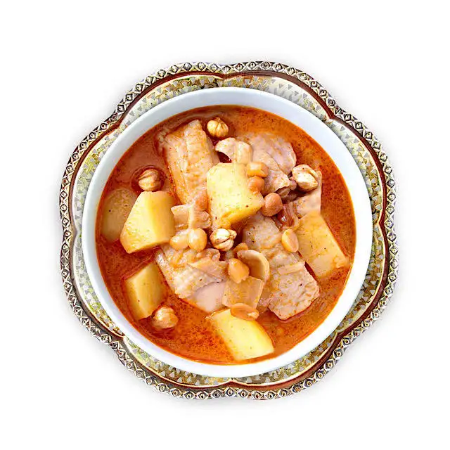 
One Thai Food Massaman Curry Soup from Recipe Instant with taste of Real Coconut Milk and Chicken Chunk 