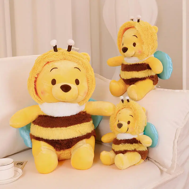 Allogogo 25cm Bee Plush Toy Premium Plush Stuffed Animal Doll Custom Squeeze Toys Cute Bear Bee Stuffed Toy Funny Plushie