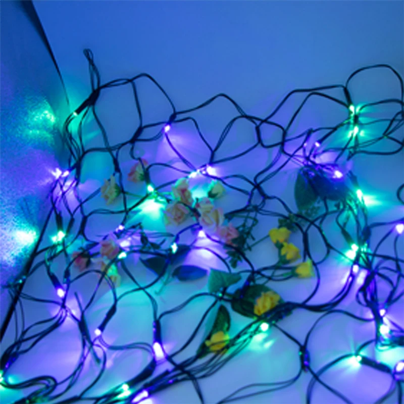  1 8x2 м 3x2 LED сетка Фея световая гирлянда окна шторы Рождество Рыбалка волокно Солнечный оптический чистый