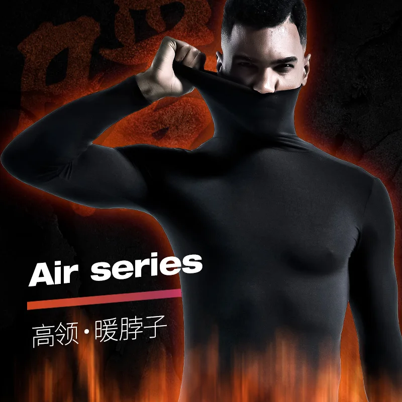 Оптовая продажа, Мужская черная водолазка с длинным рукавом, футболка на заказ, зимнее термобелье с высоким воротником для мужчин, длинные рукава