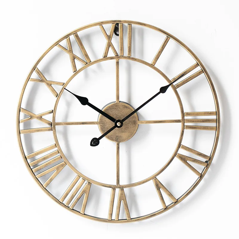 Wholesale 2024 hot selling new models European style wrought iron silent home decoration creative clock