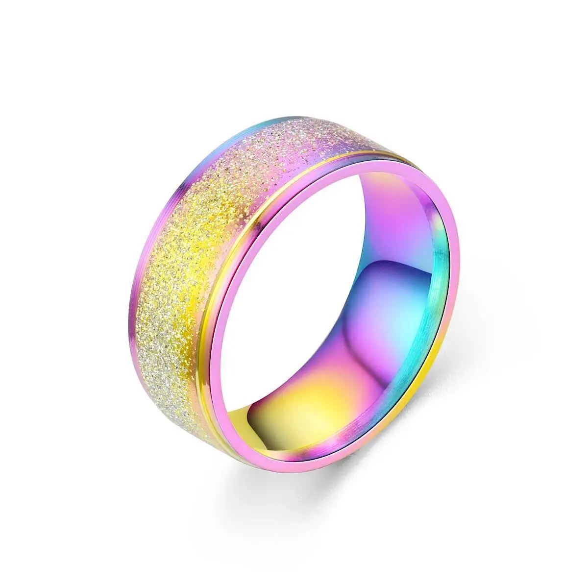 5colors 6mm Fashion Jewelry Wholesale Cheap Stainless Steel Jewelry Couple Jewelry Frosted Rings Valentine Gifts Wedding Rings