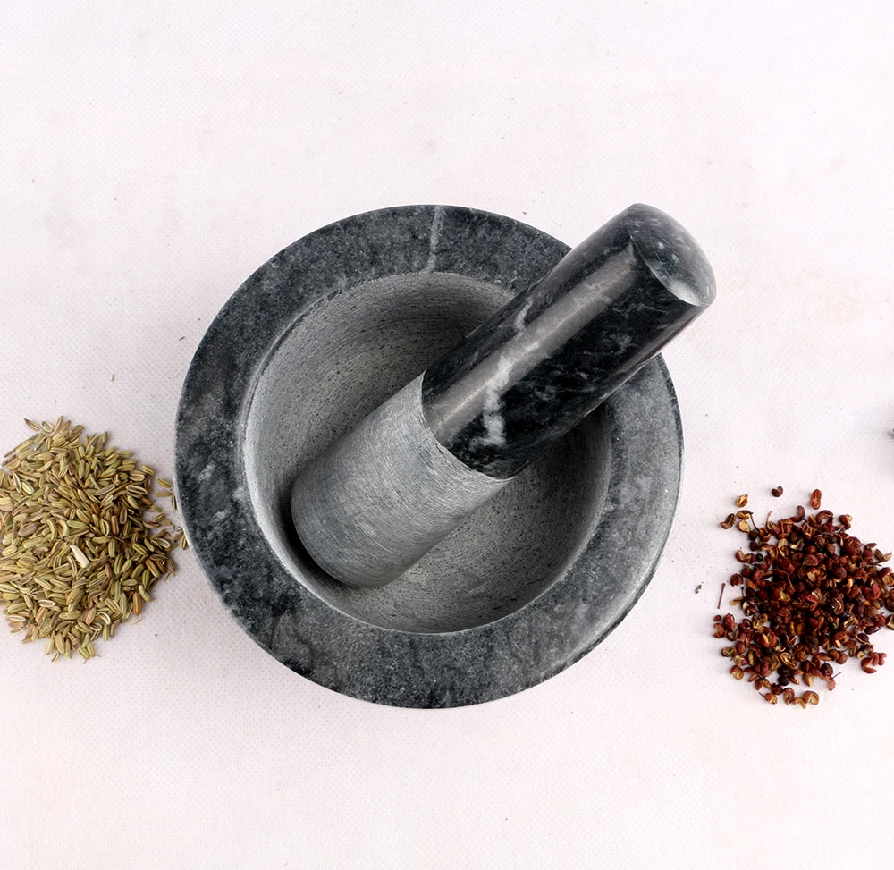 wholesale Natural marble mortars pestles set pepper garlic stone spice grinder mortars pestle for kitchen