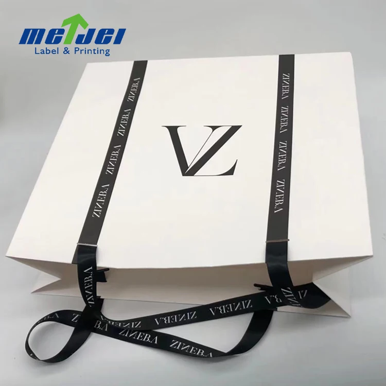 Luxury Recycled Custom Printing Logo Shopping Pack Paper Bag White