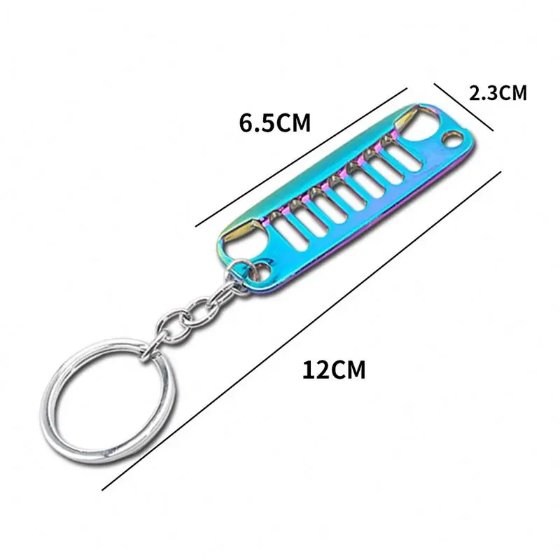 1PCS Universal Medium Grid Keychain Key Ring For Jeep CJ JK YJ TJ XJ Car Front Grill Design Nini Cute Grill Keychain Accessory