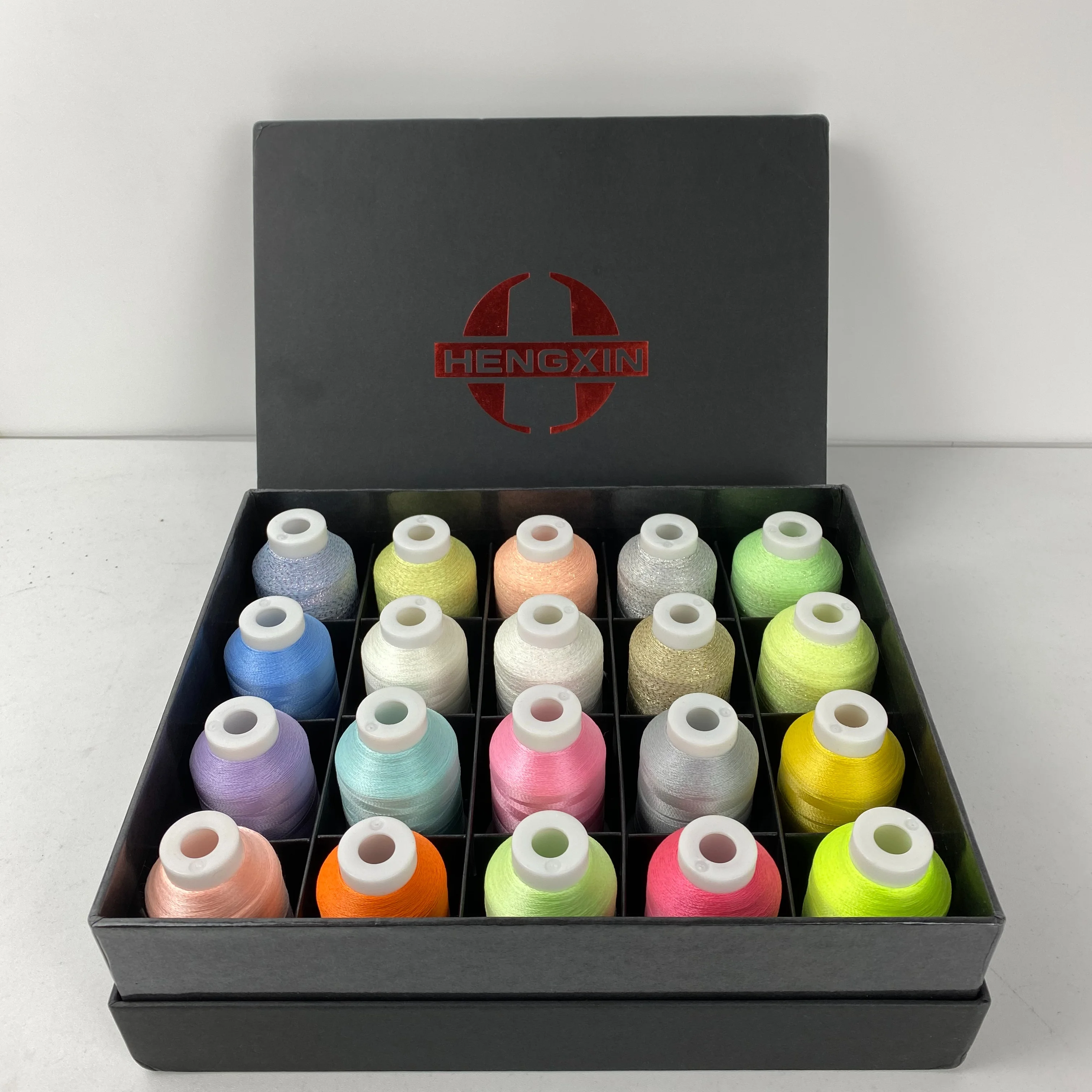 creative different colors  one set 20 cones glow in the night luminous sewing thread embroidery thread polyester