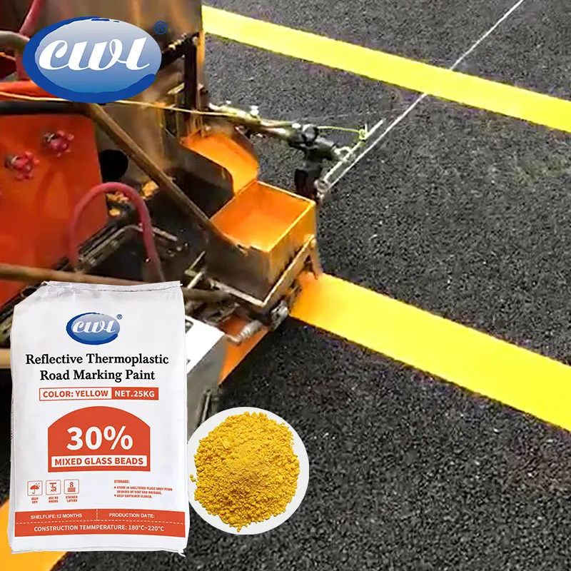 Mexico standard 10% mixed glass bead thermoplastic marking paint hot melt reflective road line paint