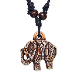 FX014 Elephant necklace Vintage pendant Man Choker Retro Africa Jewelry Tribal style Imitation Yak Bone necklace Amulet Gift