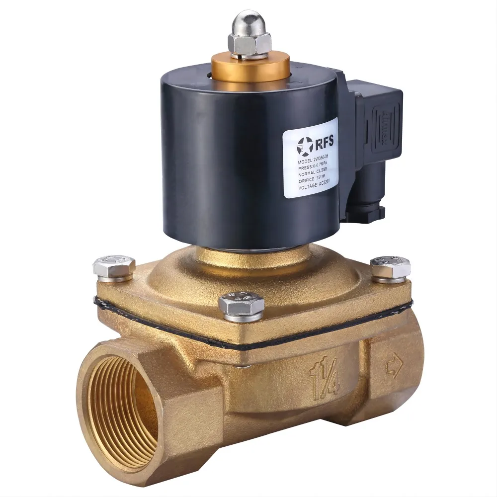 2W 1/4in-2in Solenoid Valve 12V 24V 220V 230V Direct Acting Electric Solenoid Valve Normally Closed Brass Water Solenoid Valve
