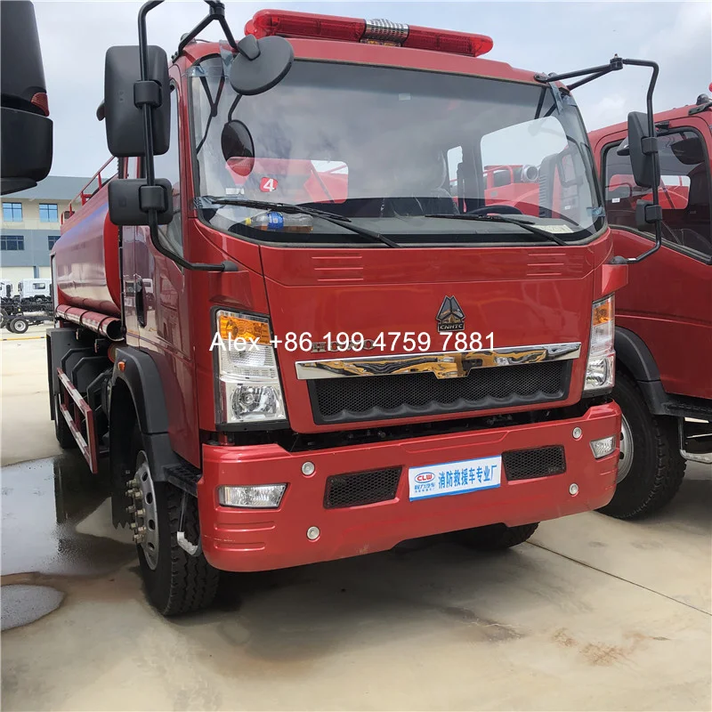 4x2 7cbm RHD LHD Sinotruck water tanker fire fighting truck
