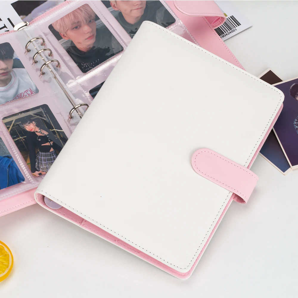 A5 4 Pocket PU Photo Album Stylish Design Personal Organizer Folder 3 Inch Mini Photo D Ring Binder Folder