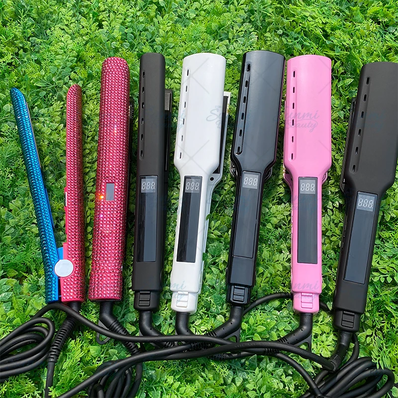 Amazon Hot Sale Bling Crystal Diamond Custom Professional Electric Hot Comb Hair Straightener Hair Styling Tools Hot Comb