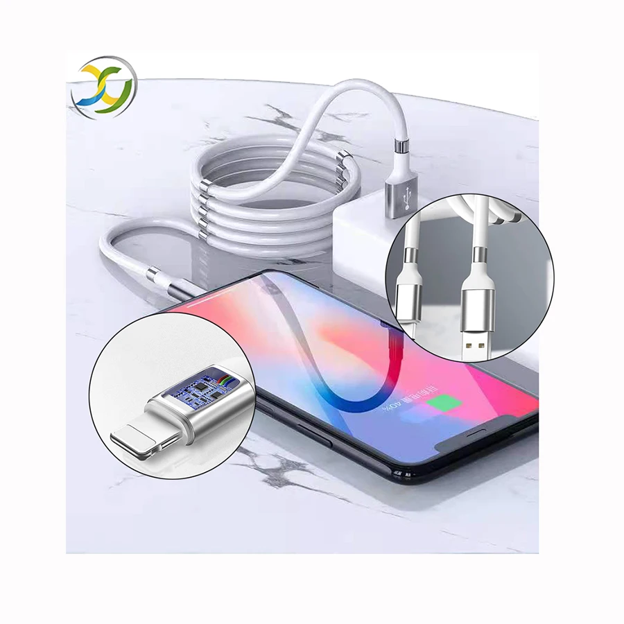 Fast Usb Data Charging Cable Silicone Self-winding OEM Magnetic Usb 2.0 Charger Cable