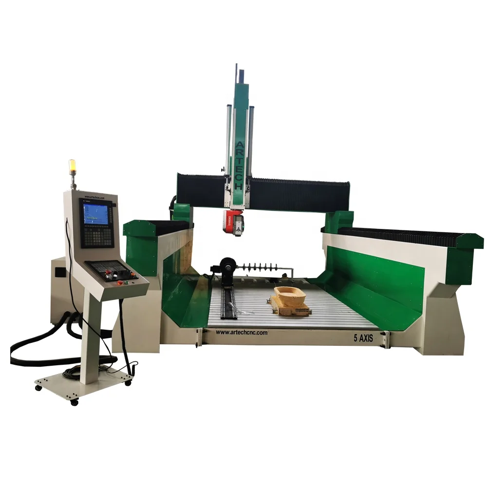 Professioal 5 Axis Cnc Router Wood Milling/Engraving Machine For Mould
