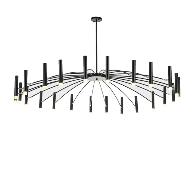 Luxury LED Chandeliers Modern Long Tube Gold Metal K9 Crystal Bubble Pendant Lights Bedroom Living Room Bathroom Staircase Lamps