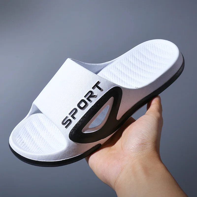 Solid color soft fashion nude thick sole fashionable wear-resistant massage non slip beach slide slippers sandal shoes for men