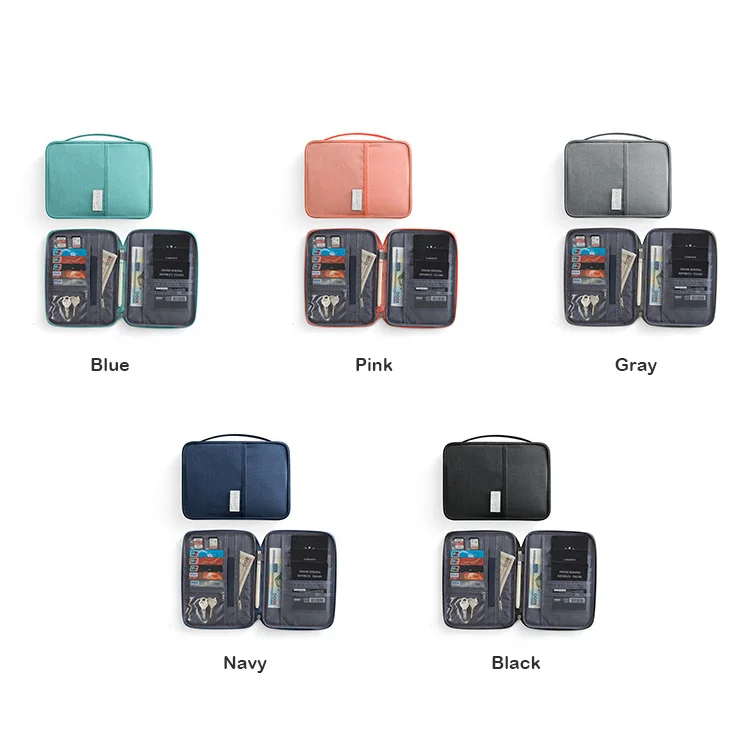 Korean Dustproof Passport Bag Portable Cation Passport Zipper Bag Multifunctional Waterproof Oxford Travel Passport Bag