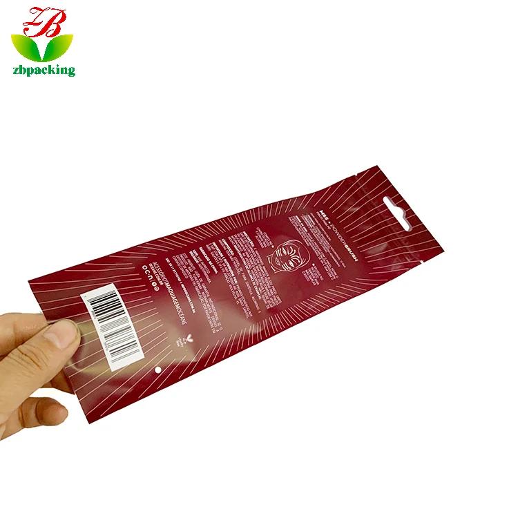 eco friendly  customize printing Front transparent cosmetic tool brush packaging plastic zipper bag