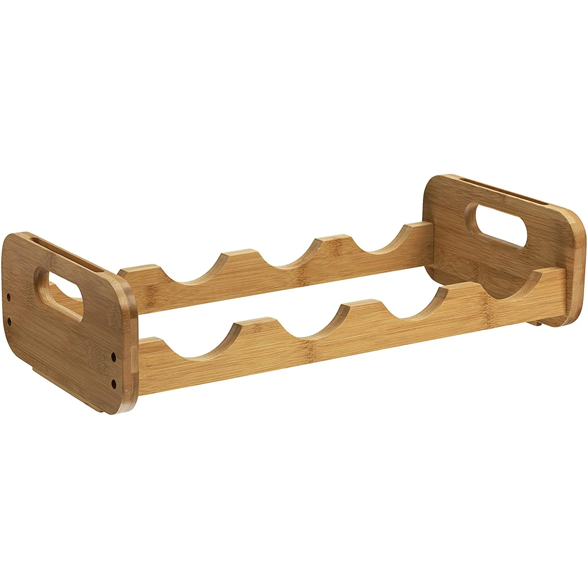 Stackable Bamboo Wine Rack 4 Bottles Bamboo Wine Display Holder Shelf