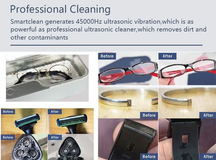 Smart clean  factory Vision.7 cleaning Glasses Watches Jewelry Ultrasonic Cleaner