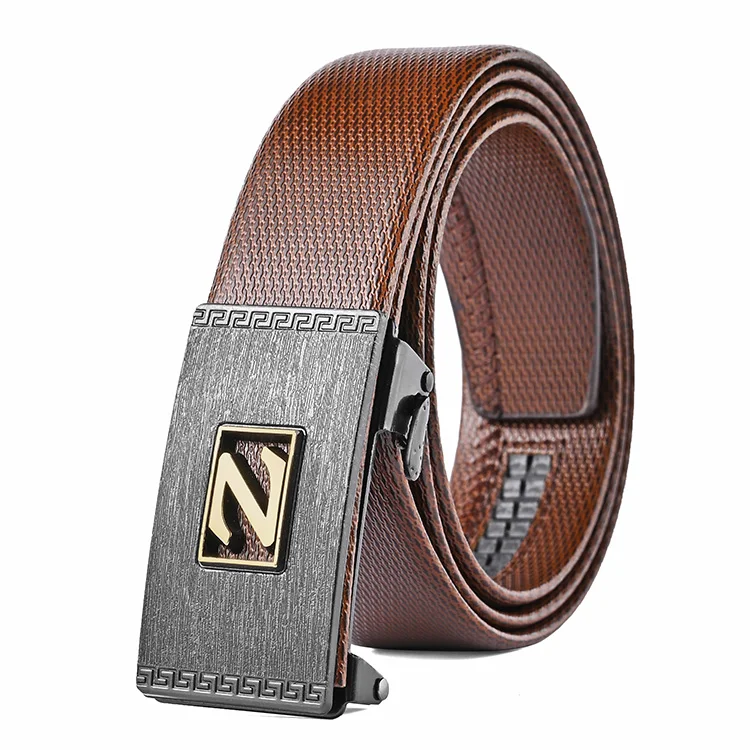 Прямая Продажа с фабрики высококачественный кожаный ремень роскошные мужские ремни с автоматической пряжкой быстрая регулировка деловые ремни кожаные мужские