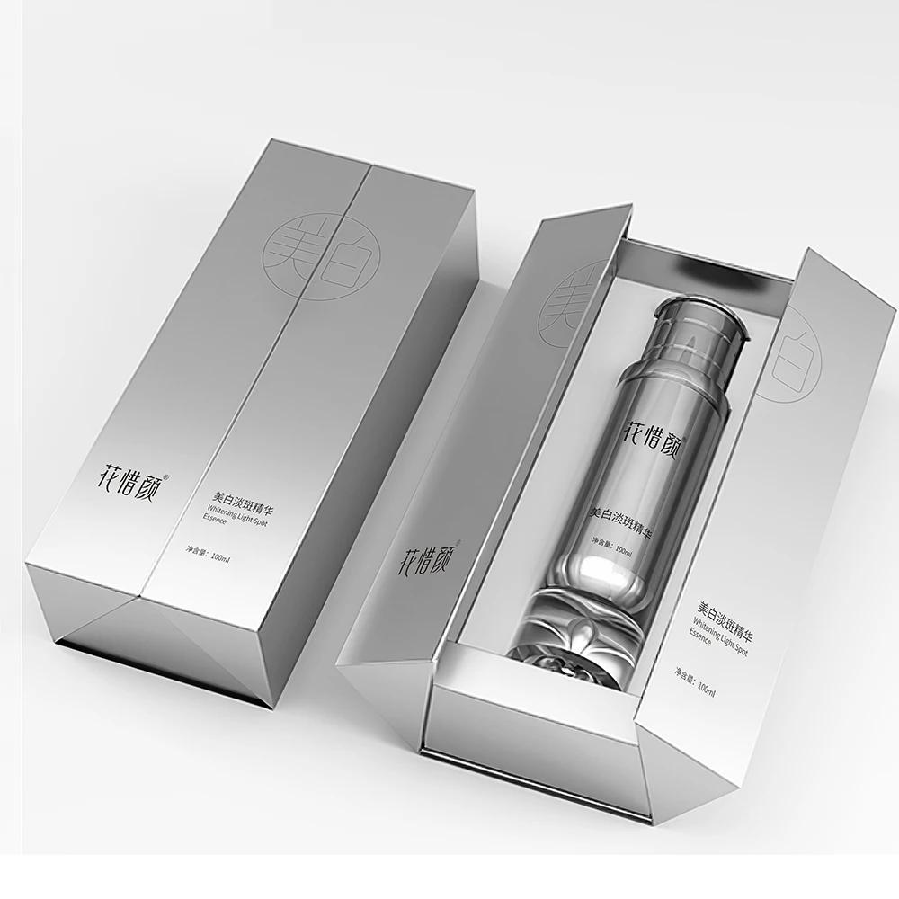 Customization Rigid Gift Box Silver Foil Cover Variety Cosmetic Display Paper Serum Lotion Beauty Packaging