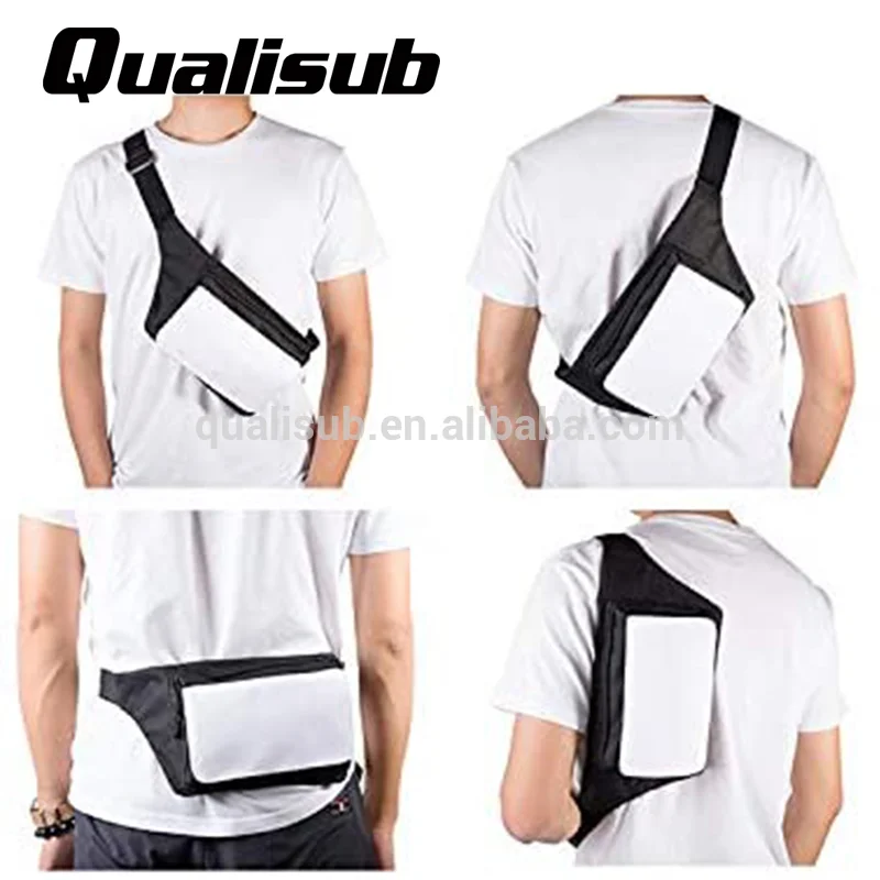 Qualisub Personalized canvas Waist bag Blanks Sublimation Waist Bag for Men DIY design Blank Waist bag