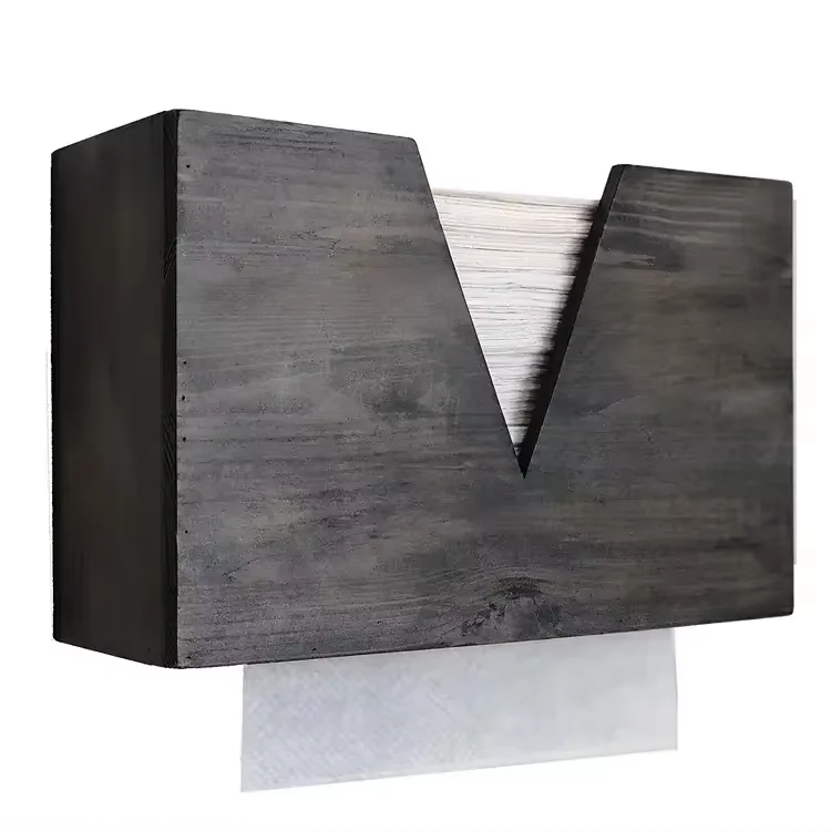 Wholesale Wall Mounted Bathroom Toilet Paper Towel Holder Hanging Rustic Wooden Tissue Dispenser