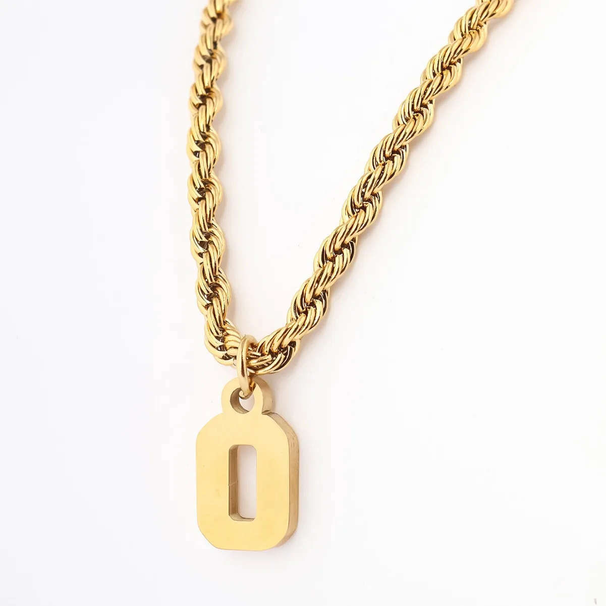 Angel Number Necklace Stainless Steel Twisted Rope Chain Stainless Steel  Personalized Lucky Number Charms Pendant Necklace