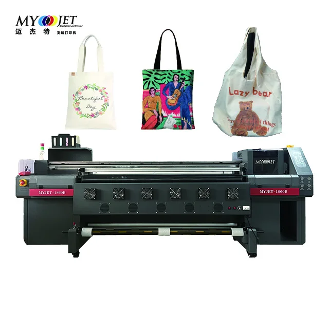 Myjet 1860B eco solvent printer digital inkjet PU leather canvas printing machine Roll to roll and flatbed printer