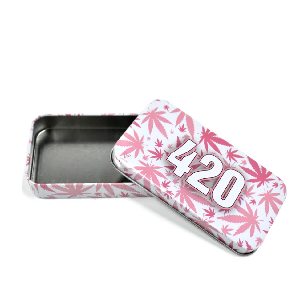 
Factory Price High Quality Creative Designs Smoking Accessories Metal Herb Tin Box Cigarette Case Tobacco weed Storage Box 