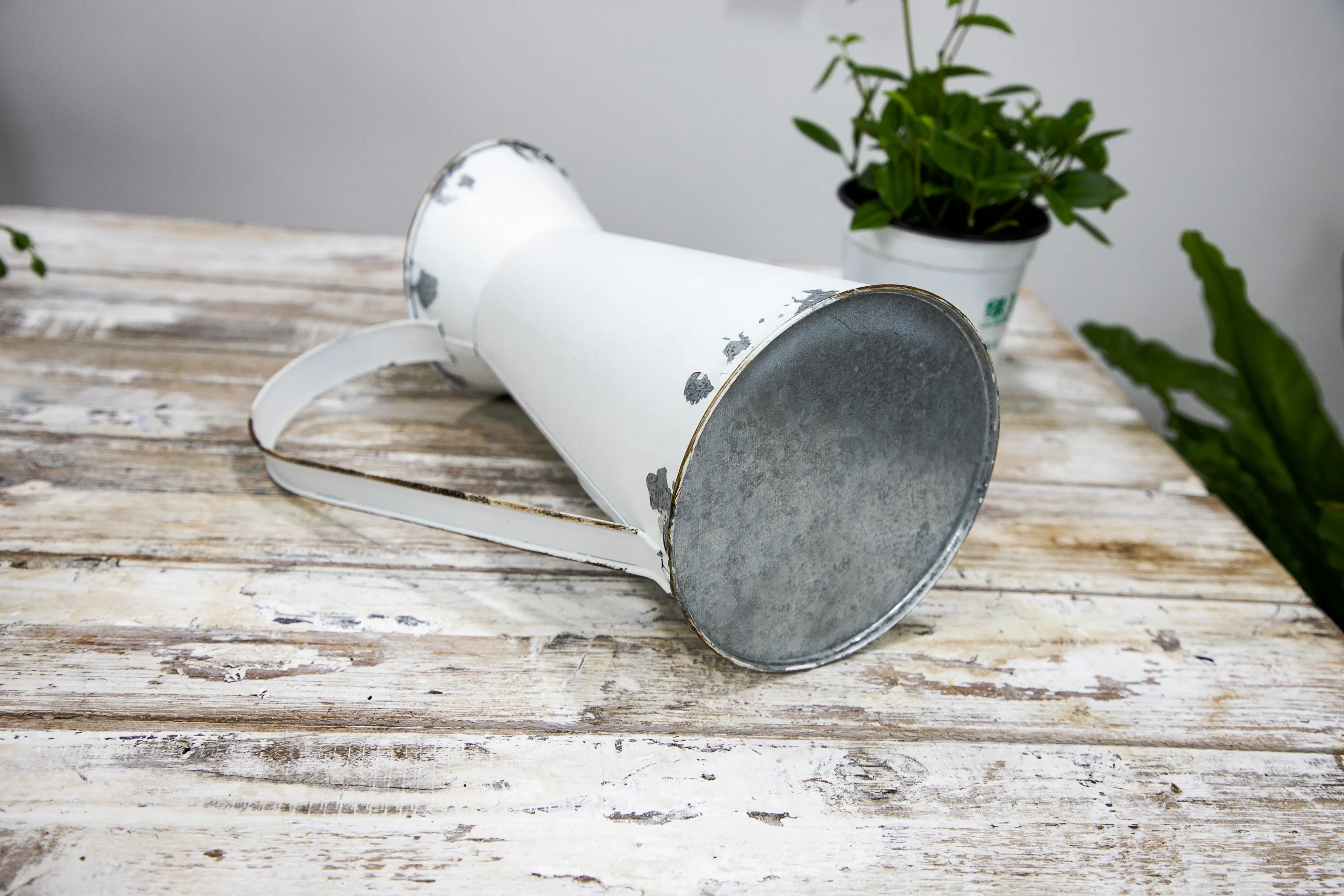  2022 Metal Farmhouse Pitcher Flower Vase Vintage Galvanized Jug Shabby Chic Rustic Decorative Holder for Home