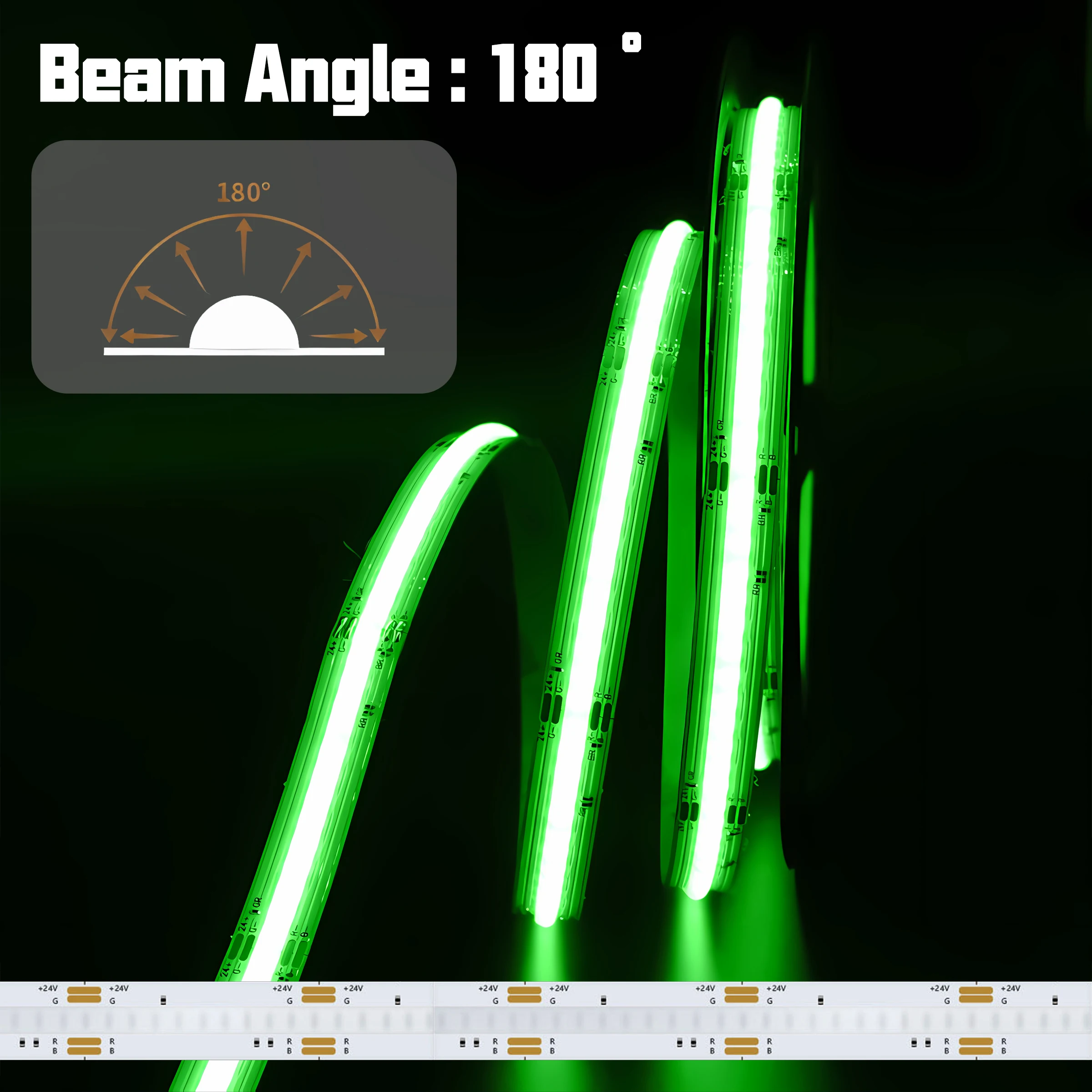 High Brightness Flexibility Rgb Cob Led Strip Light 10-14W 576Leds/M Flexible 12V 24V Rgb 8mm 10mm Cob Led Strip