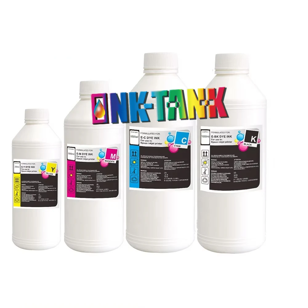 INK-TANK 250ml 500ml 1000ml High-End Universal Compatible Premium Color Refill Inkjet Dye Ink for Epson Printer