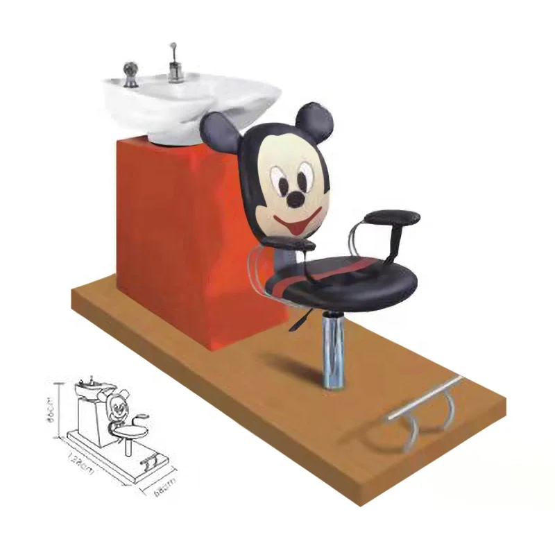 Nice lovely children barber salon furniture cheap price with  shampoo chair   for sale