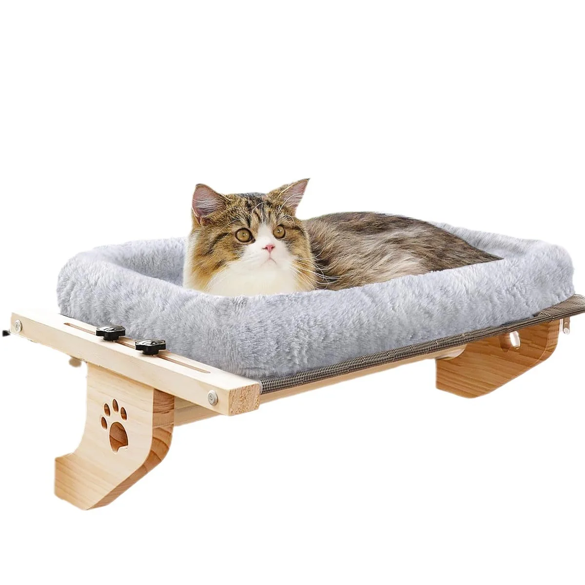 Manufacture cat window hammock hanging beds cat window wood bed with blanket