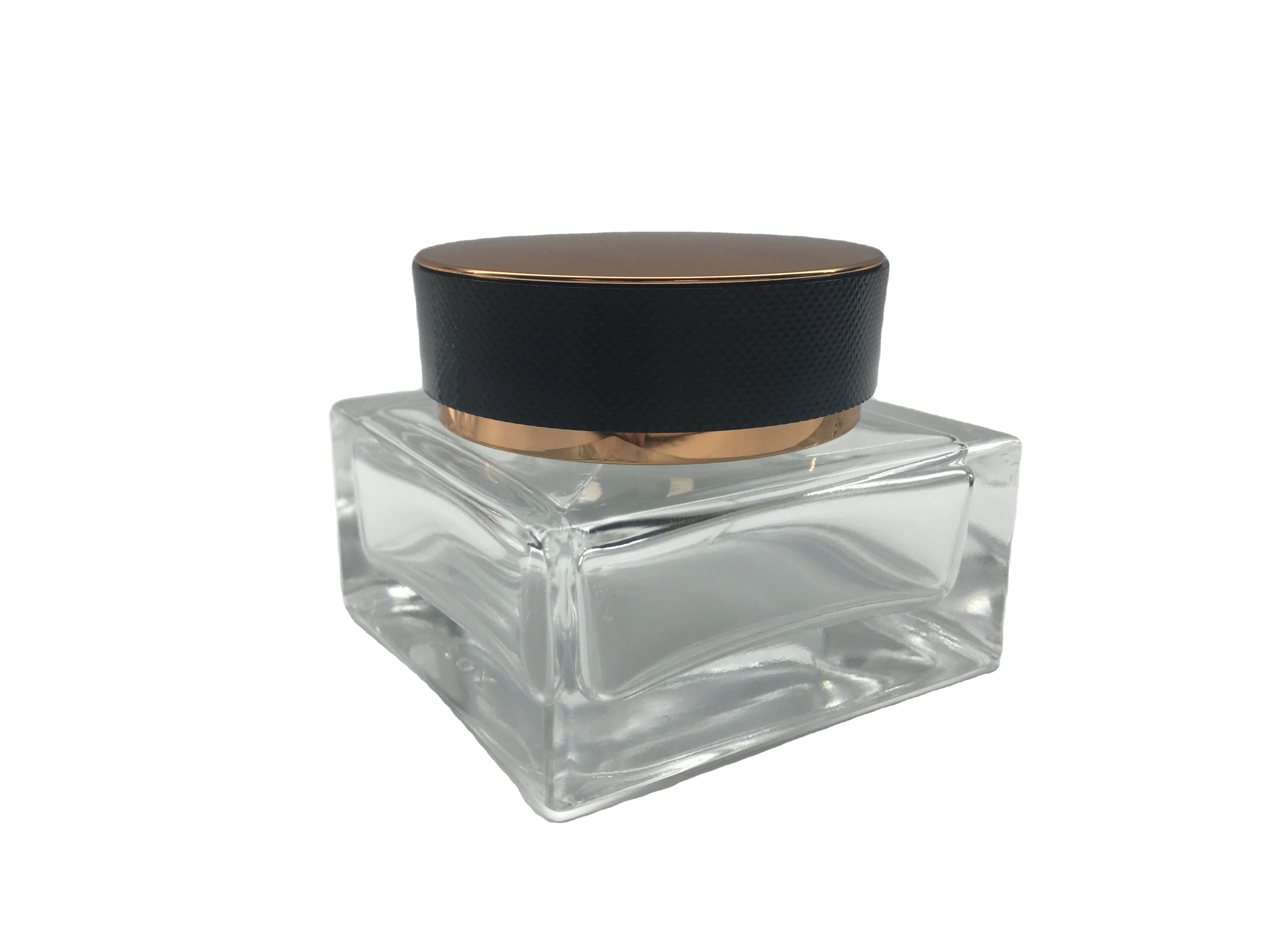 Luxury Skincare Packaging Glass Bottle Set Square Glass Cosmetic Bottle 30g 50g Cream Jar 100ml 120ml Lotion Packaging Glass Bot