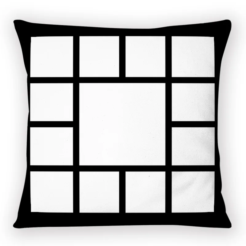 Sublimation Blank 4/6/9 Panels Pillow Case 40*40cm Sofa Living Room Party Decoration Throw Cushion Cover Pillowcase