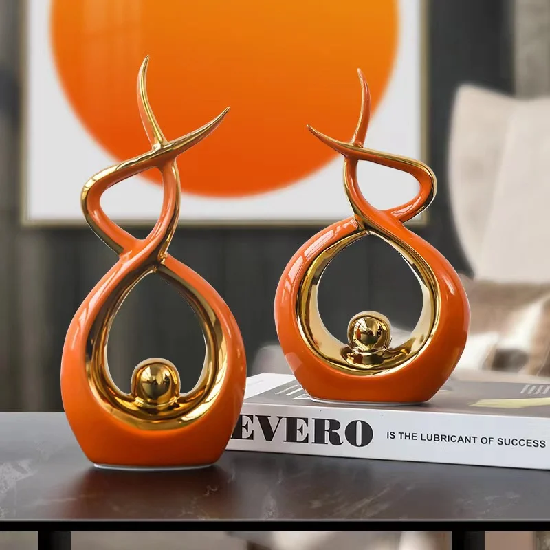 Home Decor Modern Art Ceramic Vase Statue White Pottery Decor Ornaments Display Home Accessories Decoration Gifts