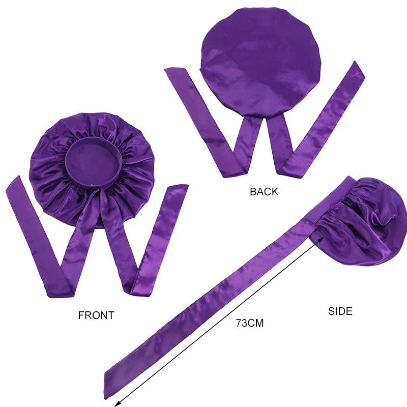 Hair Satin Bonnet For Sleeping Shower Caps Silk Caps With Wide Elastic Band Night Sleep Cap Bonnets For Black Women Braids
