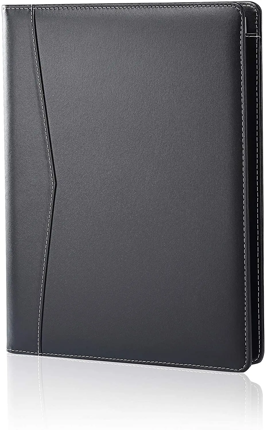 Padfolio Portfolio Leather Binder Interview Legal Document Organizer, Business Card Holder Included Letter Sized Writing Pad