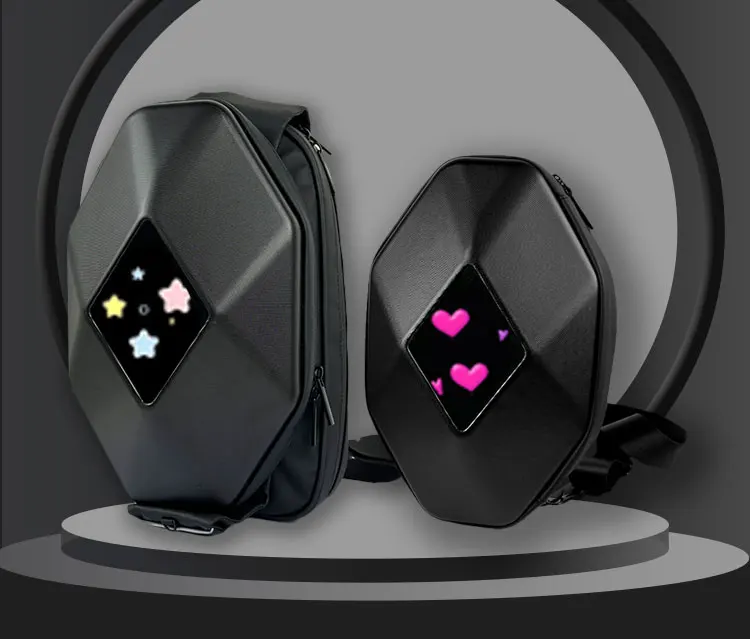 Long-term Use Casual Good Softness Durability Commercial Fanny Pack LED Display Chest Bag for Motorcycle Rider