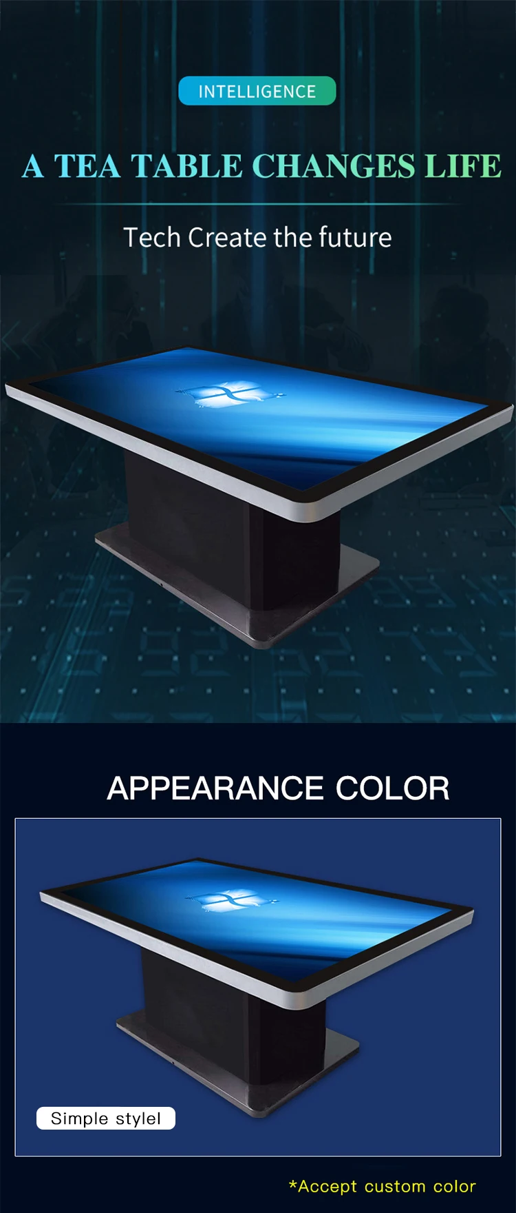 43inch Fashion Smart Home Design Digital Times Multi Touch LCD Screen Interactive Coffee Table