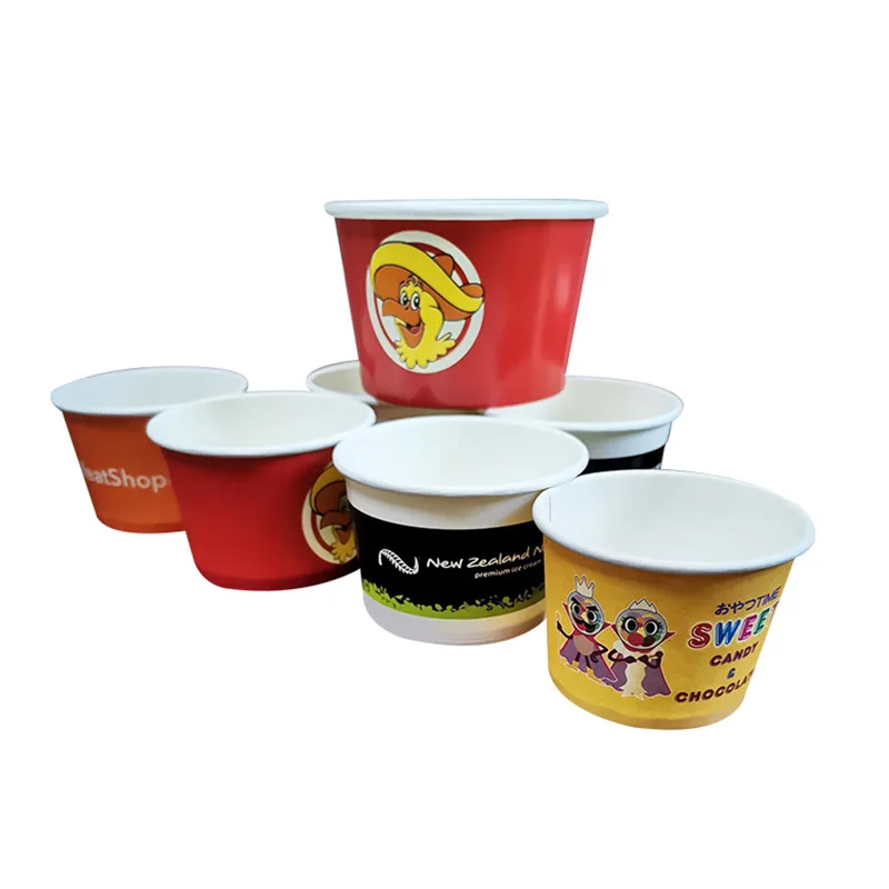 Disposable Ice Cream Cup with Spoon Can Be Customized Patterns Dinner Spoon Spoons Plastic 1000 Pcs with CE / EU Certification