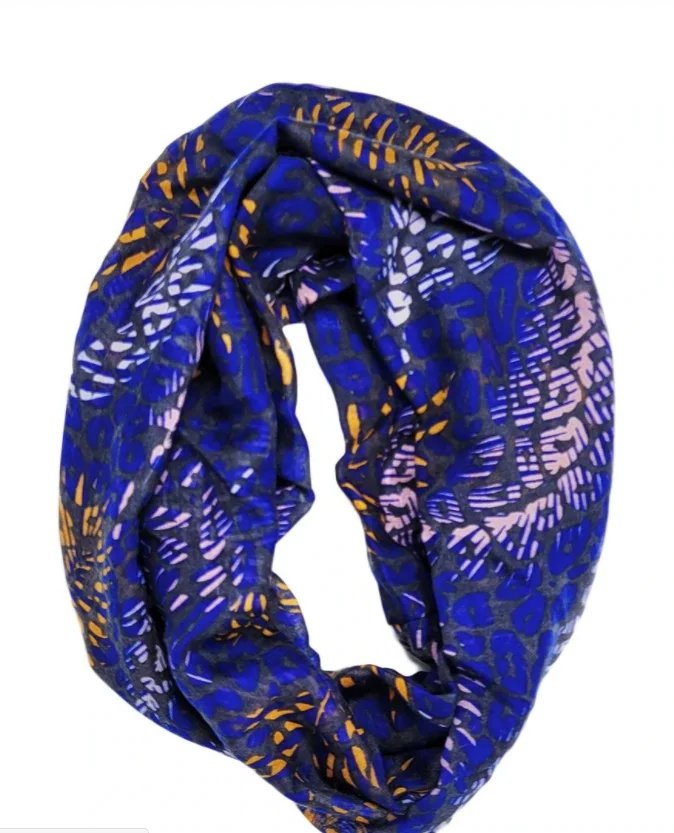 Lulu lucy Wholesale fashion African printed Women Royal Feather Infinity Scarf Keep warm